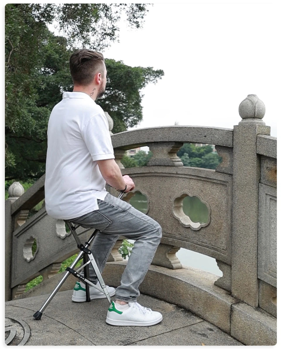 Folding Walking Stick with Seat