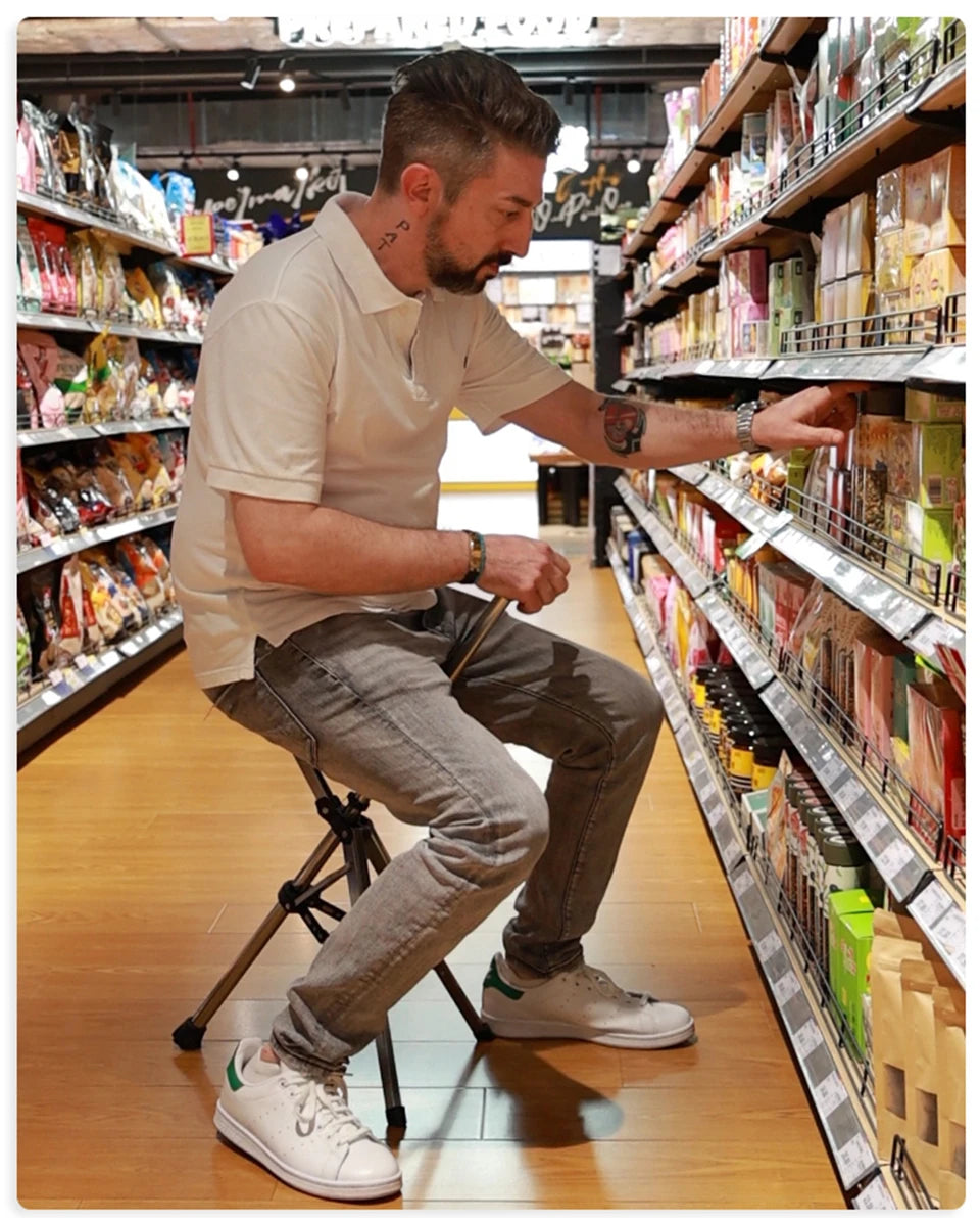 Folding Walking Stick with Seat
