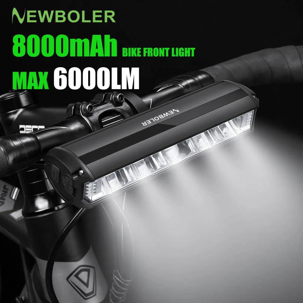 NEWBOLER Rechargeable 6000Lumen Bicycle Front Light