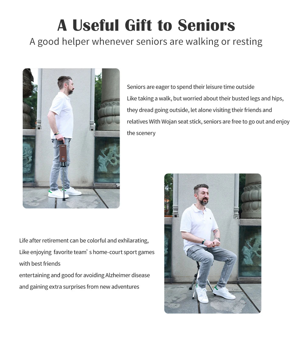 Folding Walking Stick with Seat