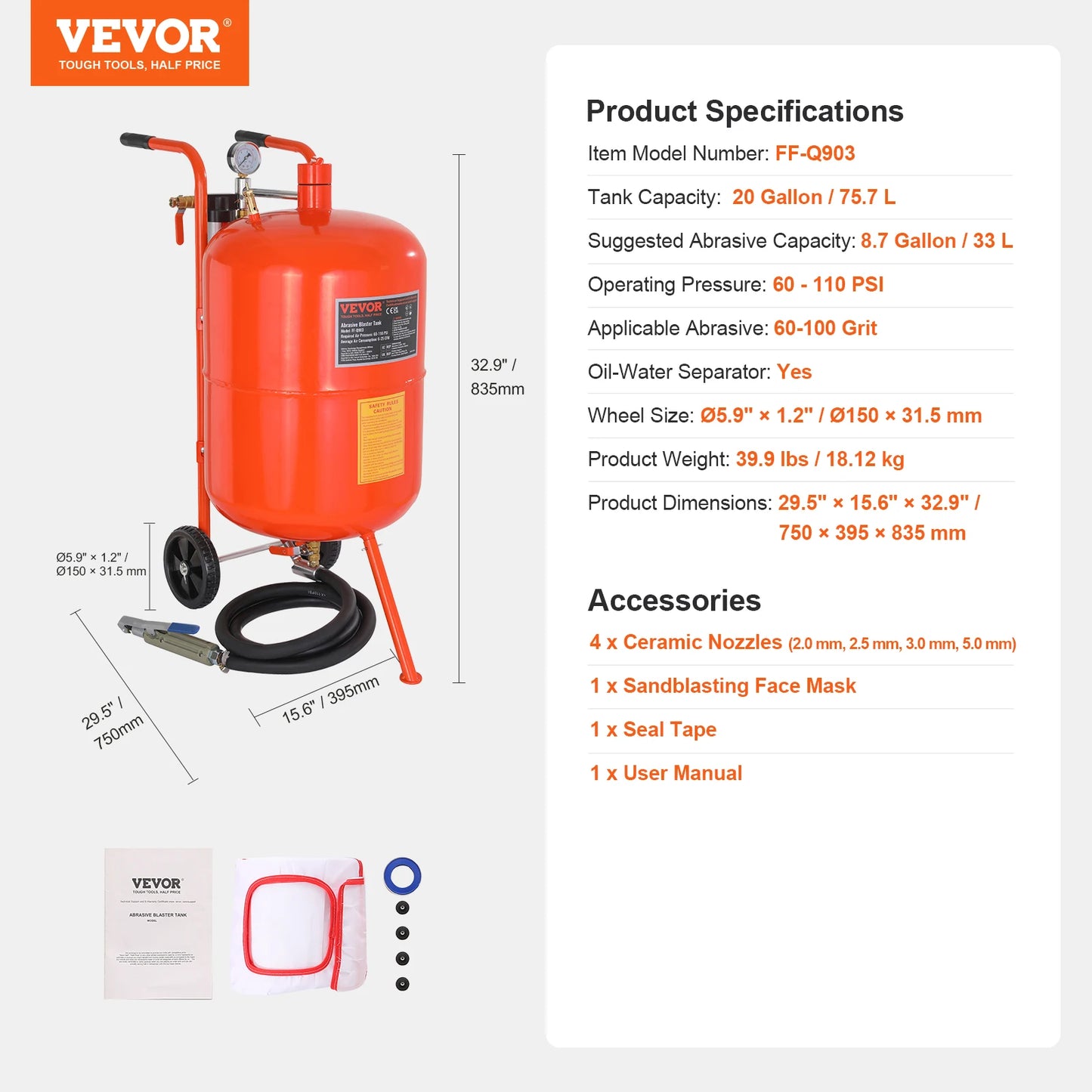 110PSI Portable Sandblaster