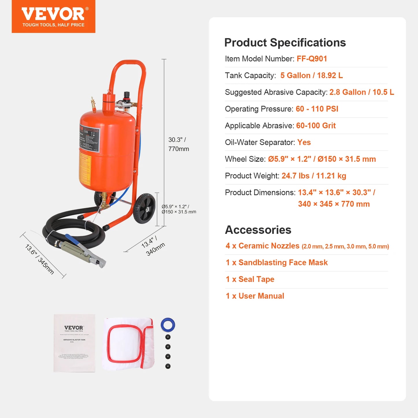 110PSI Portable Sandblaster