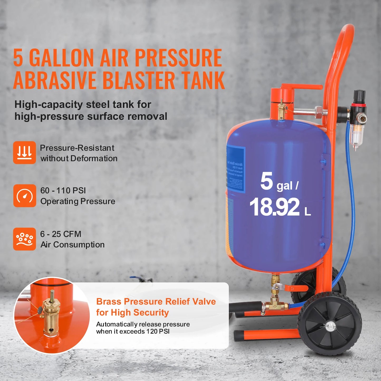 110PSI Portable Sandblaster