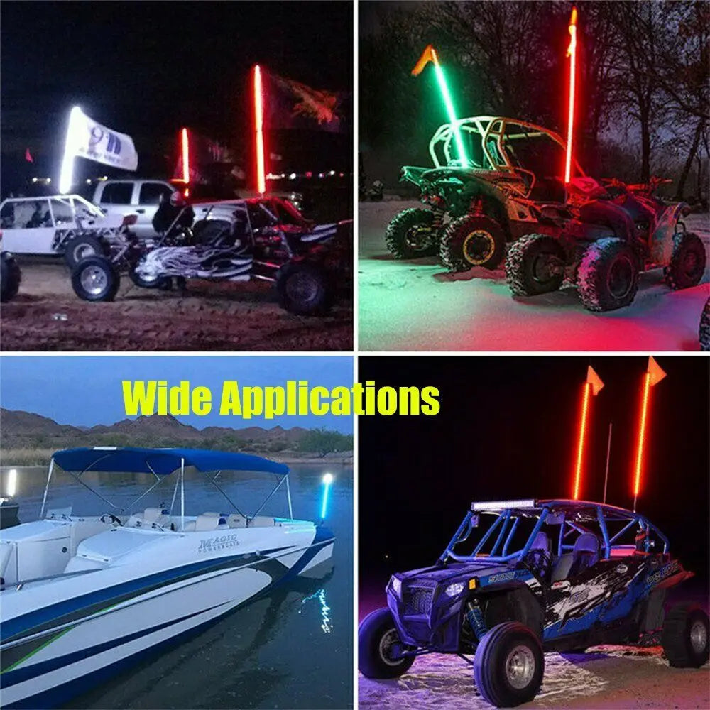 2FT LED Whip Antenna Lights