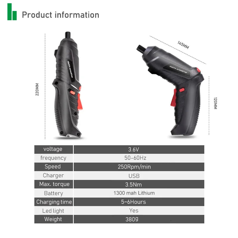 Cordless Mini Electric Screwdriver