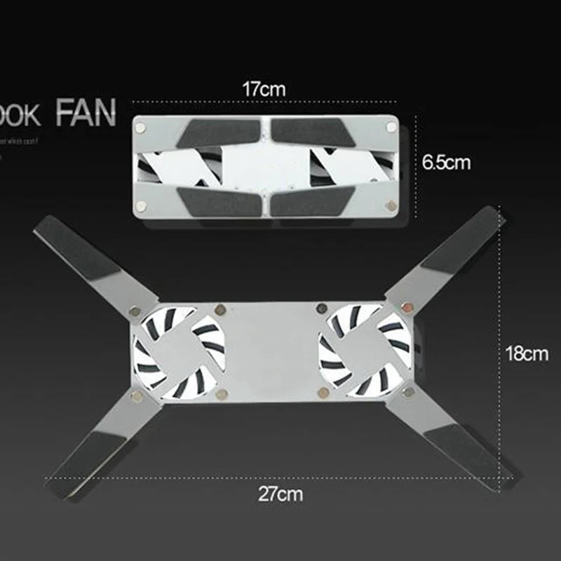 Foldable Laptop Dual Fan Cooler Laptop, Tablet, iPad Stand