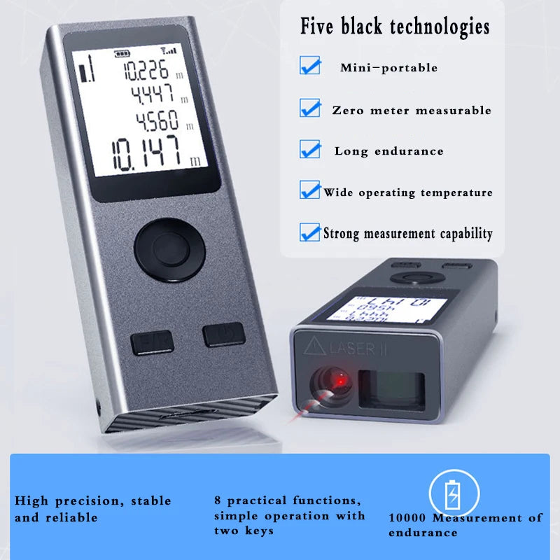 Mini Laser Rangefinder and Digital Tape Measure