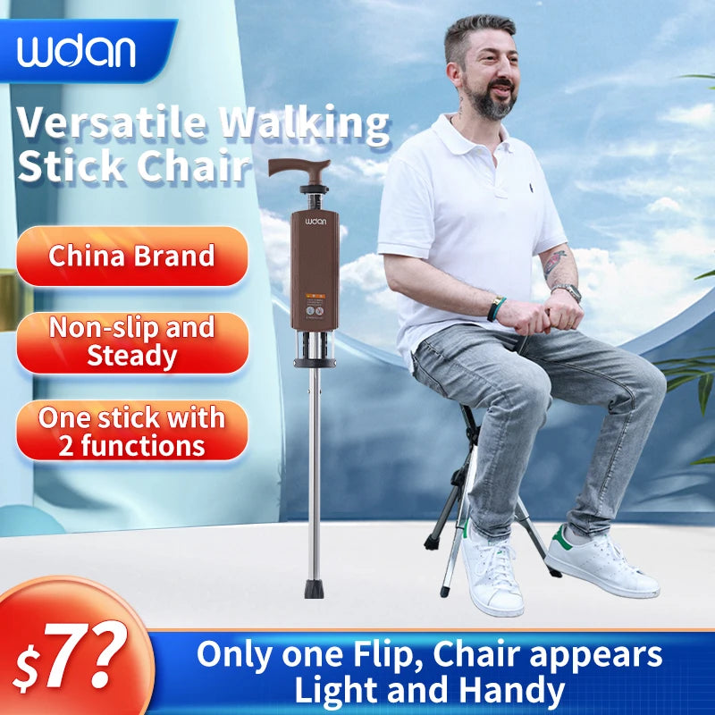 Folding Walking Stick with Seat