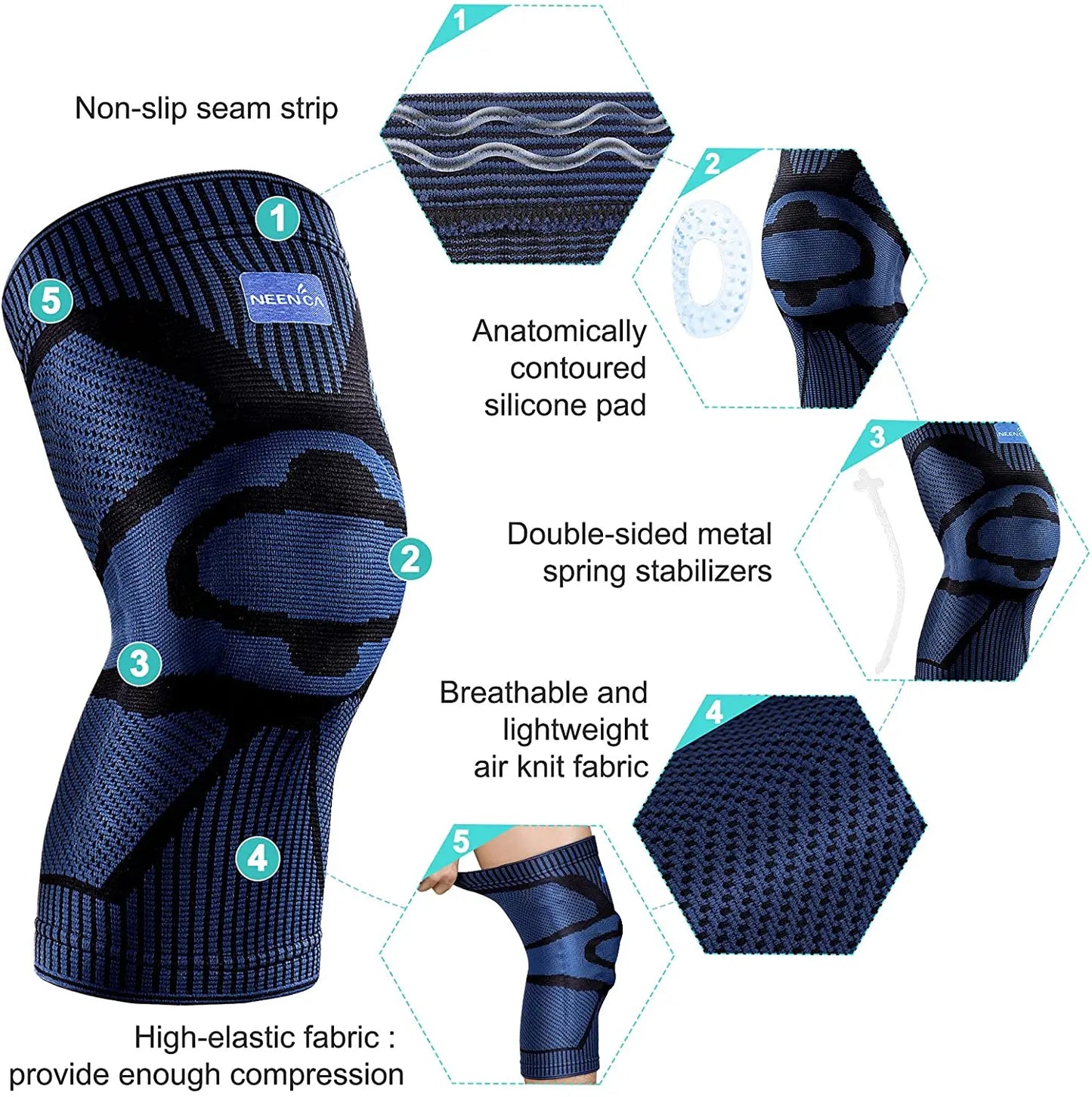 Knee Brace Support with Side Stabilizers