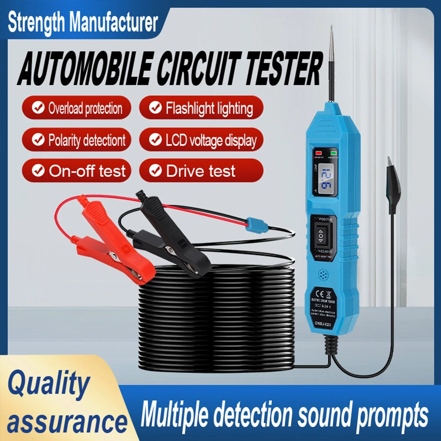 LCD 3.5-36V DC Automotive Electric Circuit Tester