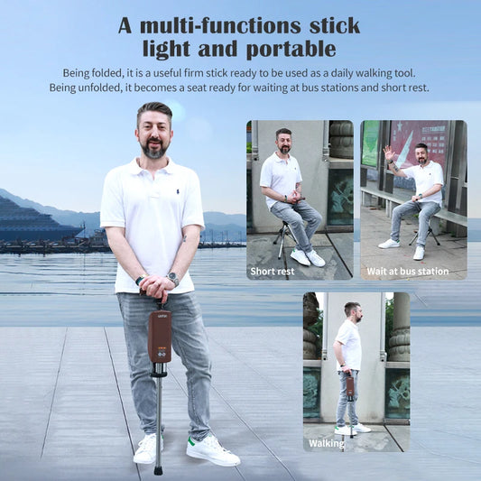 Folding Walking Stick with Seat