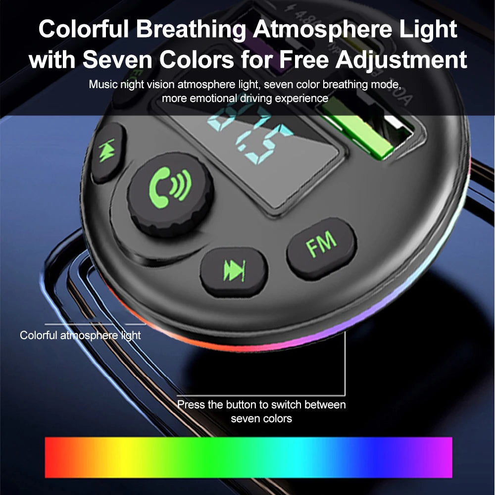 Bluetooth FM Transmitter With 3 in 1 Charge Cable