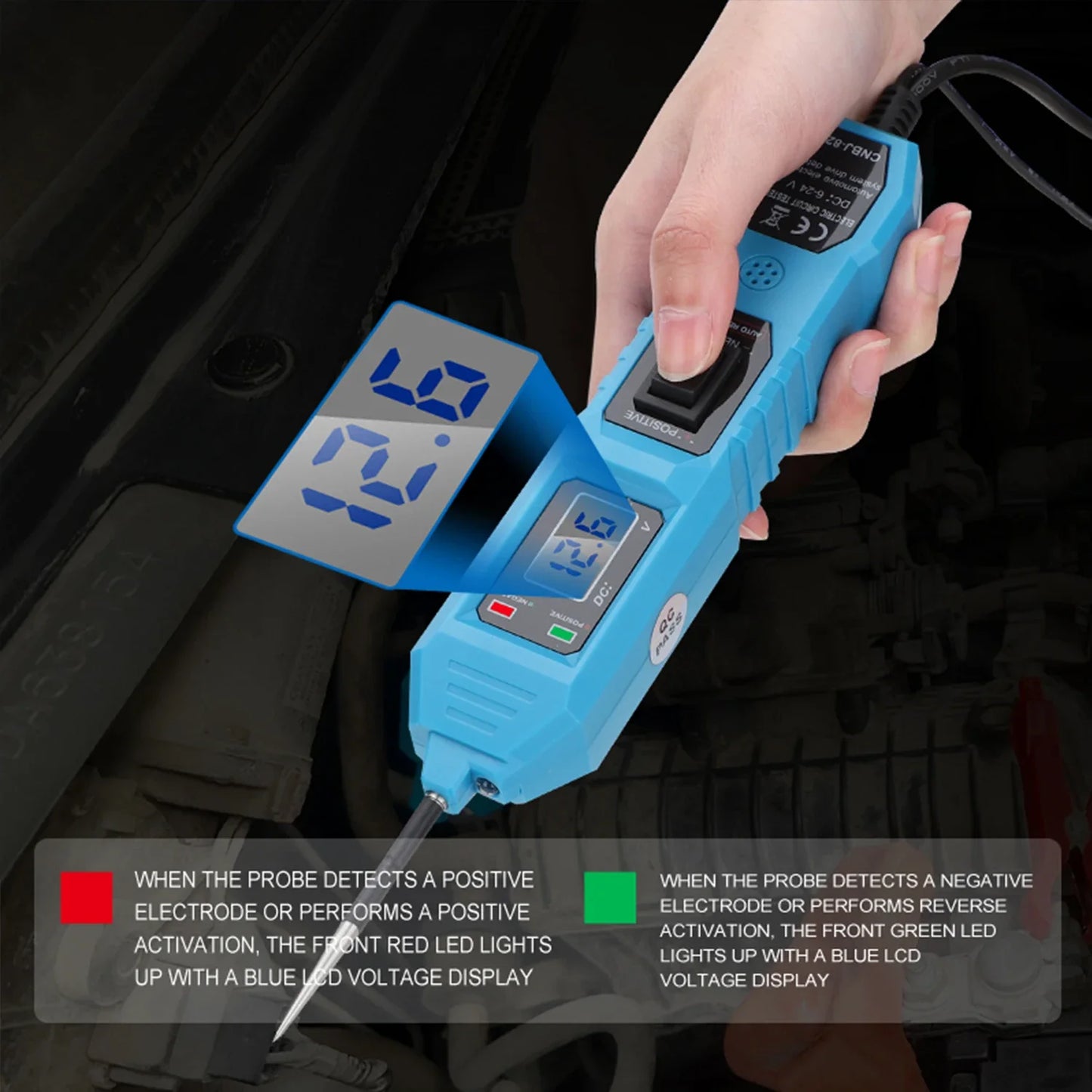 LCD 3.5-36V DC Automotive Electric Circuit Tester