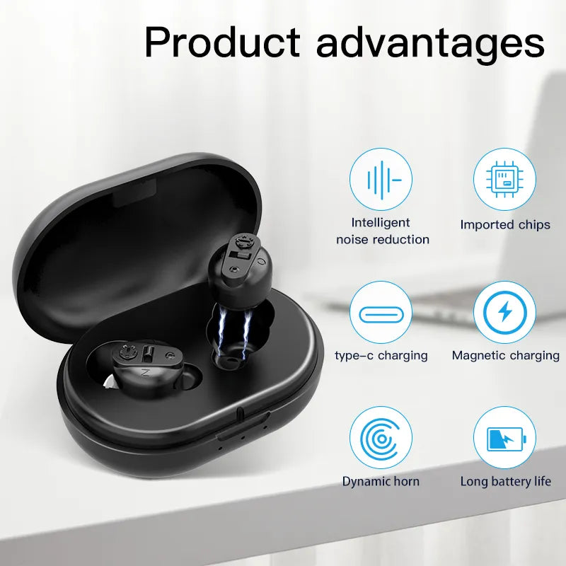 Portable Mini CIC Invisible Hearing Aid For The Deaf Elderly People