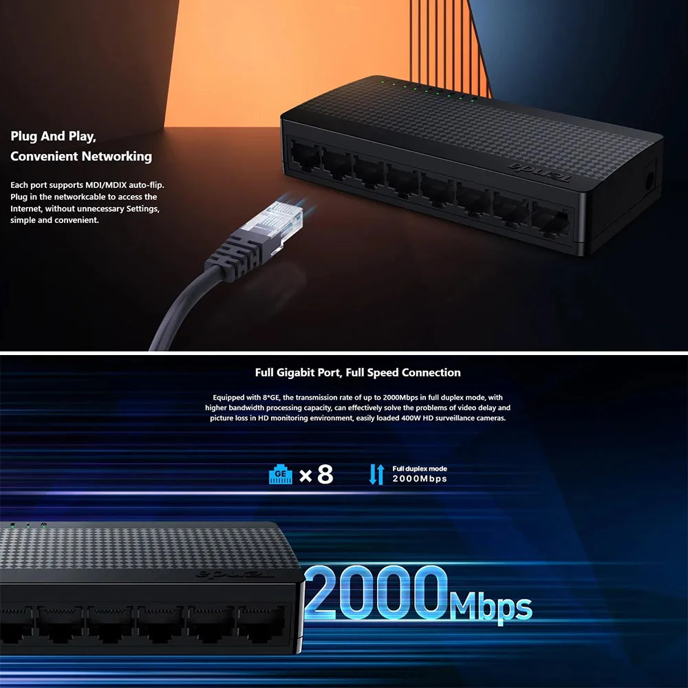 Mini Ethernet 8 Port Switch