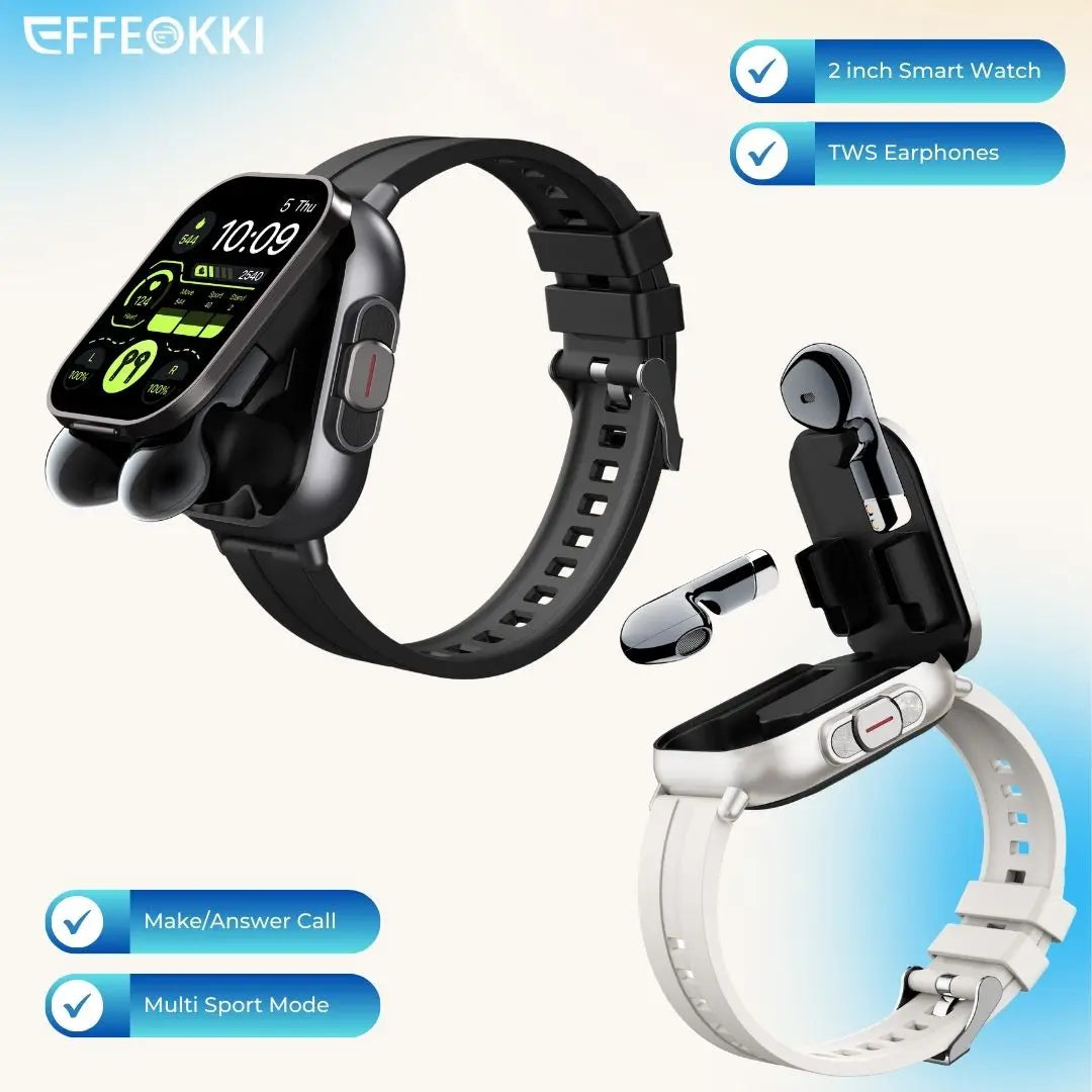 2-In-1 Smart Watch With Bluetooth Earphones