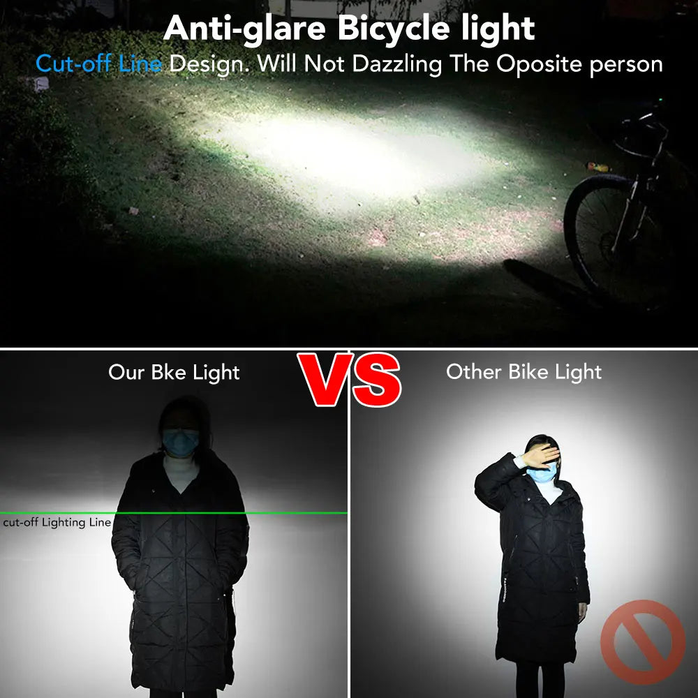 NEWBOLER Rechargeable 6000Lumen Bicycle Front Light