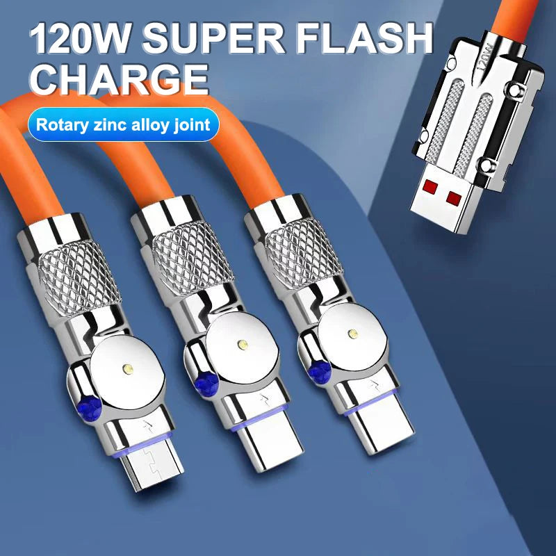 3 IN 1 USB 120W Fast Charging Cable