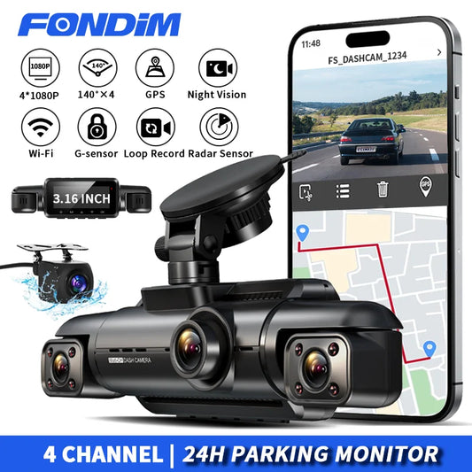 FONDIM 4CH 360° Dash Cam