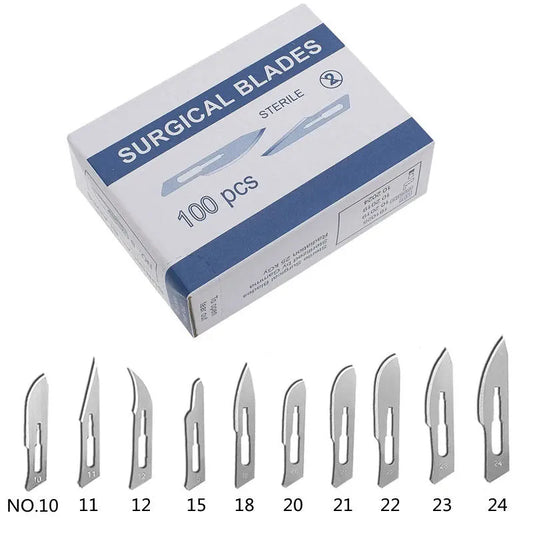 20-100pcs Carbon Steel Surgical Blades