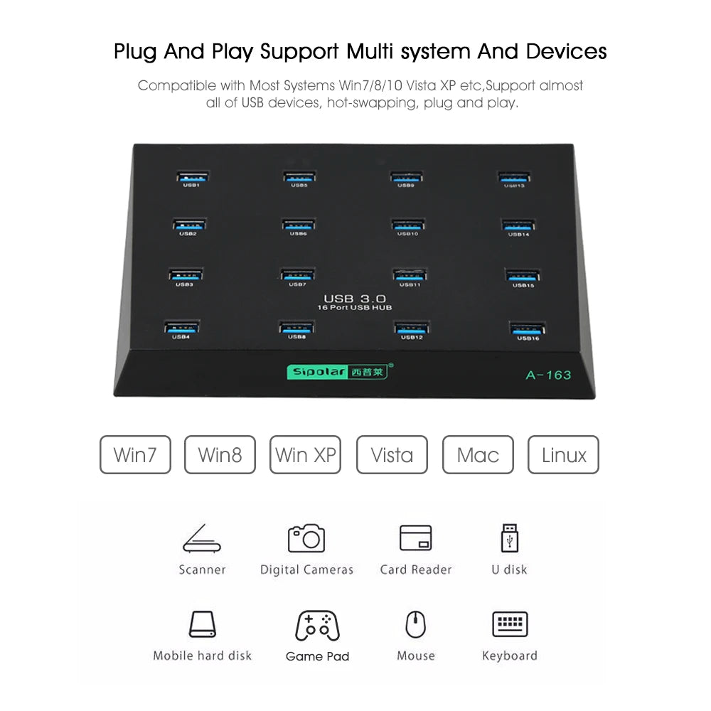 Sipolar A163 Super Speed 16 Port Duplicator