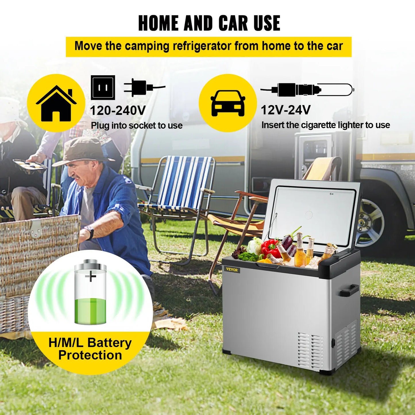 VEVOR Portable Car Refrigerator Freezer