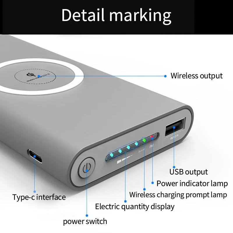 Two-Way Wireless Fast Charging Power Bank