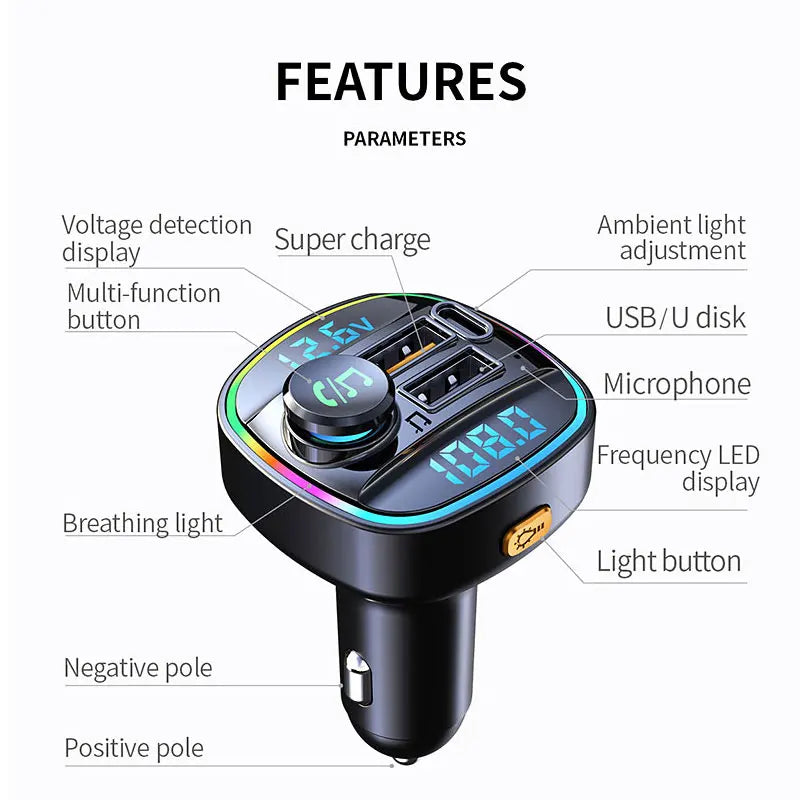 Bluetooth 5.0 FM Transmitter Adapter