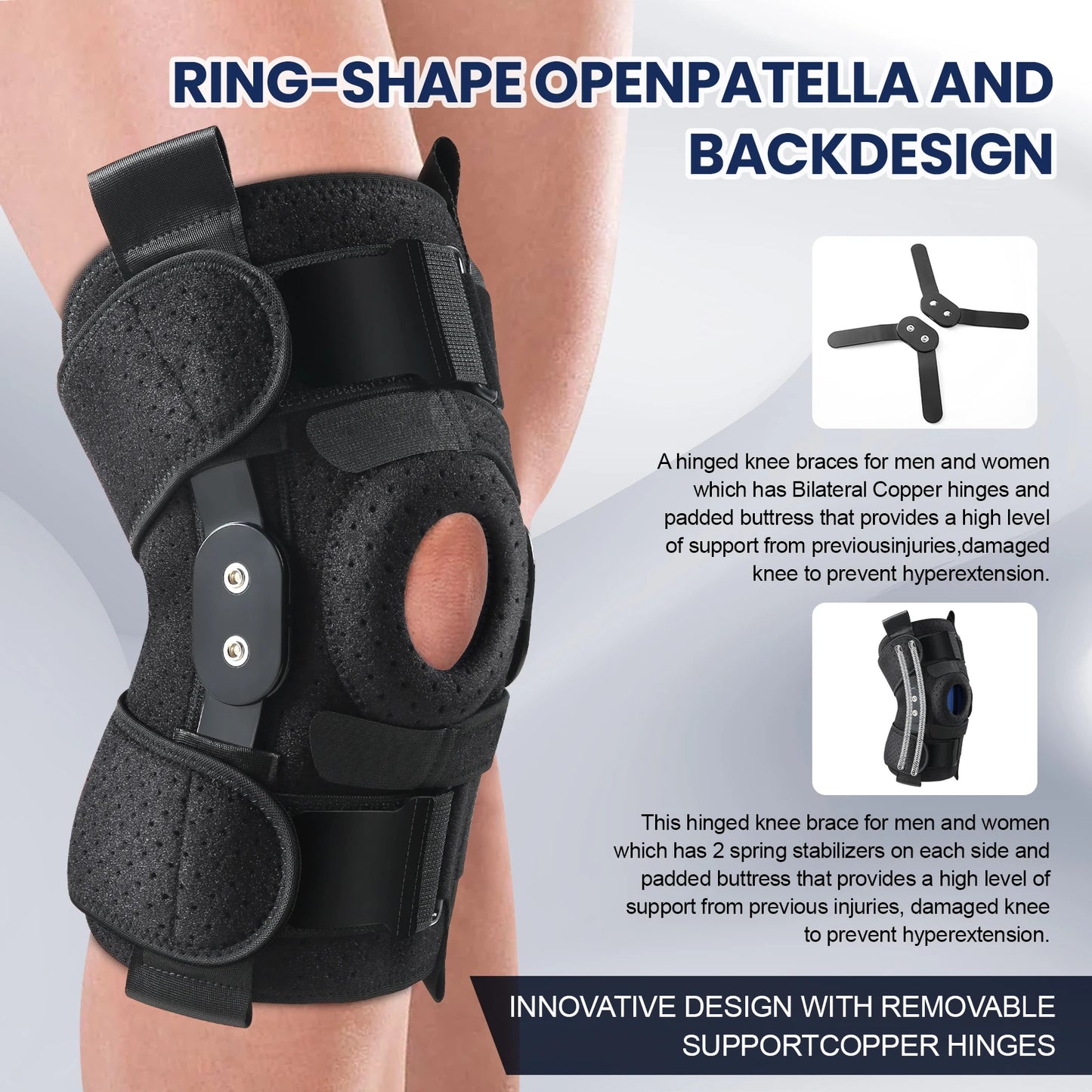 Hinged Knee Brace with Side Stabilizers