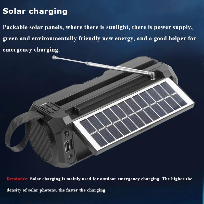 Portable FM Radio Emergency Solar Charging Receiver