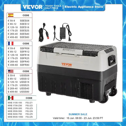 VEVOR 35L/45L/55L Portable  Car Refrigerator/Freezer