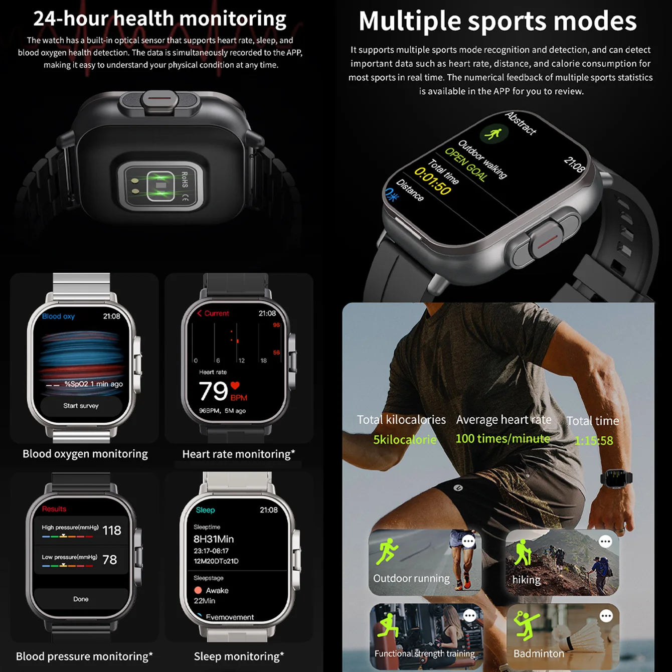 2-In-1 Smart Watch With Bluetooth Earphones