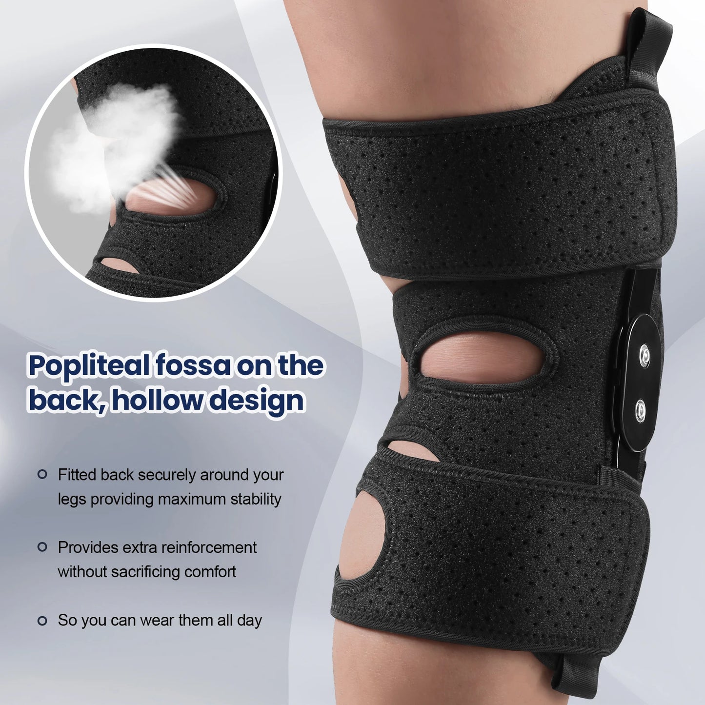 Hinged Knee Brace with Side Stabilizers