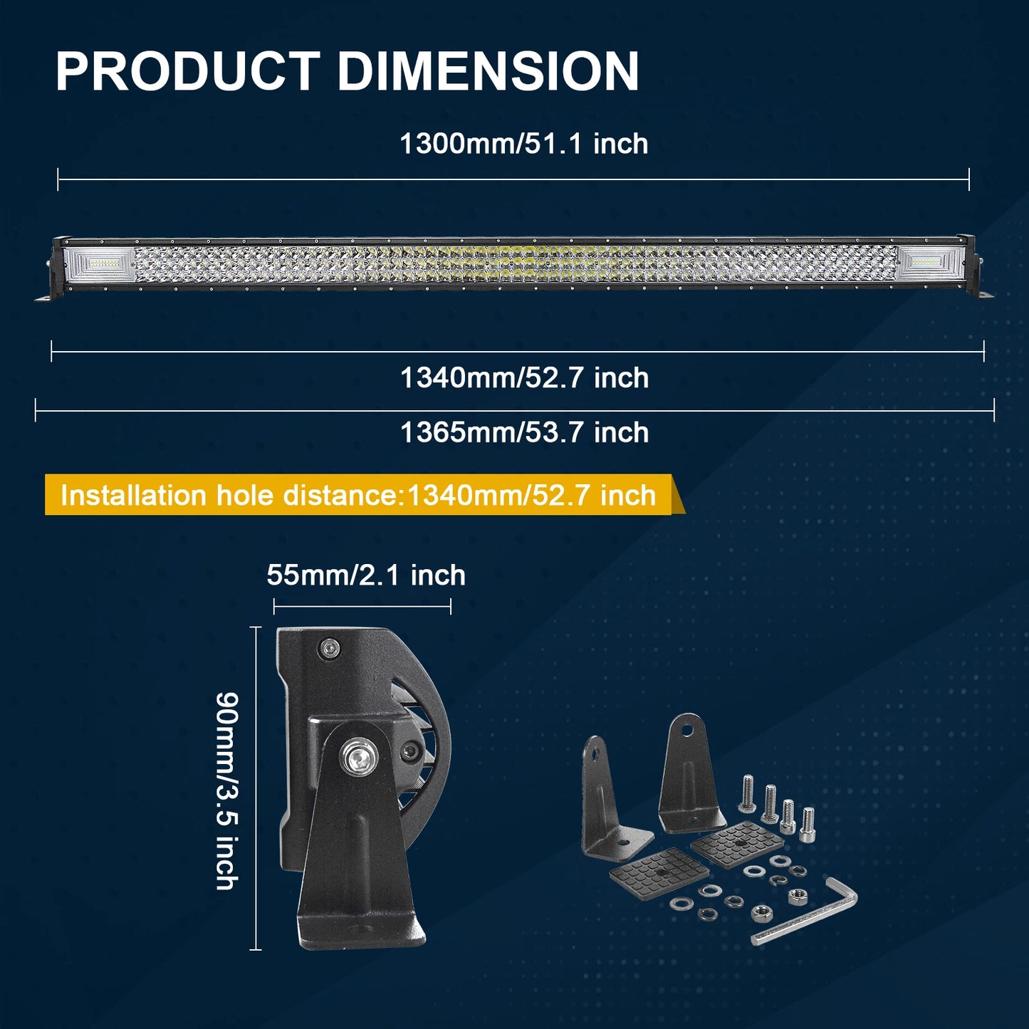 7D 22- 52in 270W-675W Off Road LED Light Bar