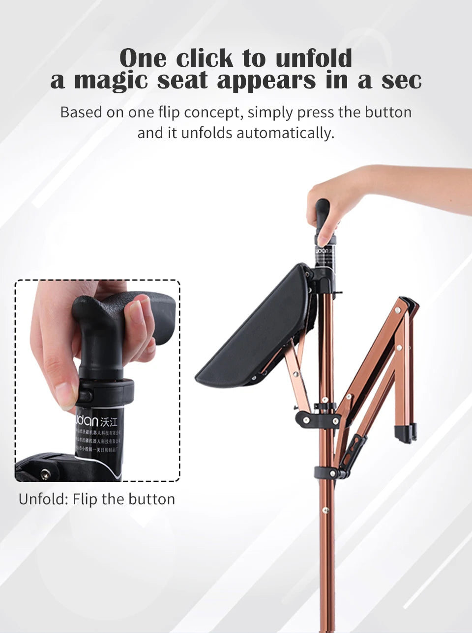 Folding Walking Stick with Seat