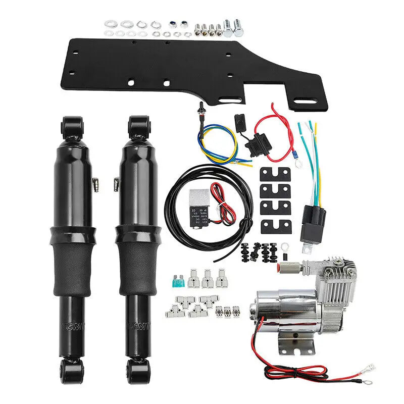 Rear Air Ride Suspension with Air Tank For Harley Touring 1994-2023