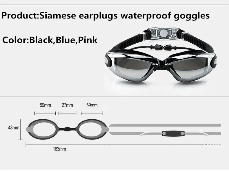 Professional Swimming Goggles with Ear Plugs