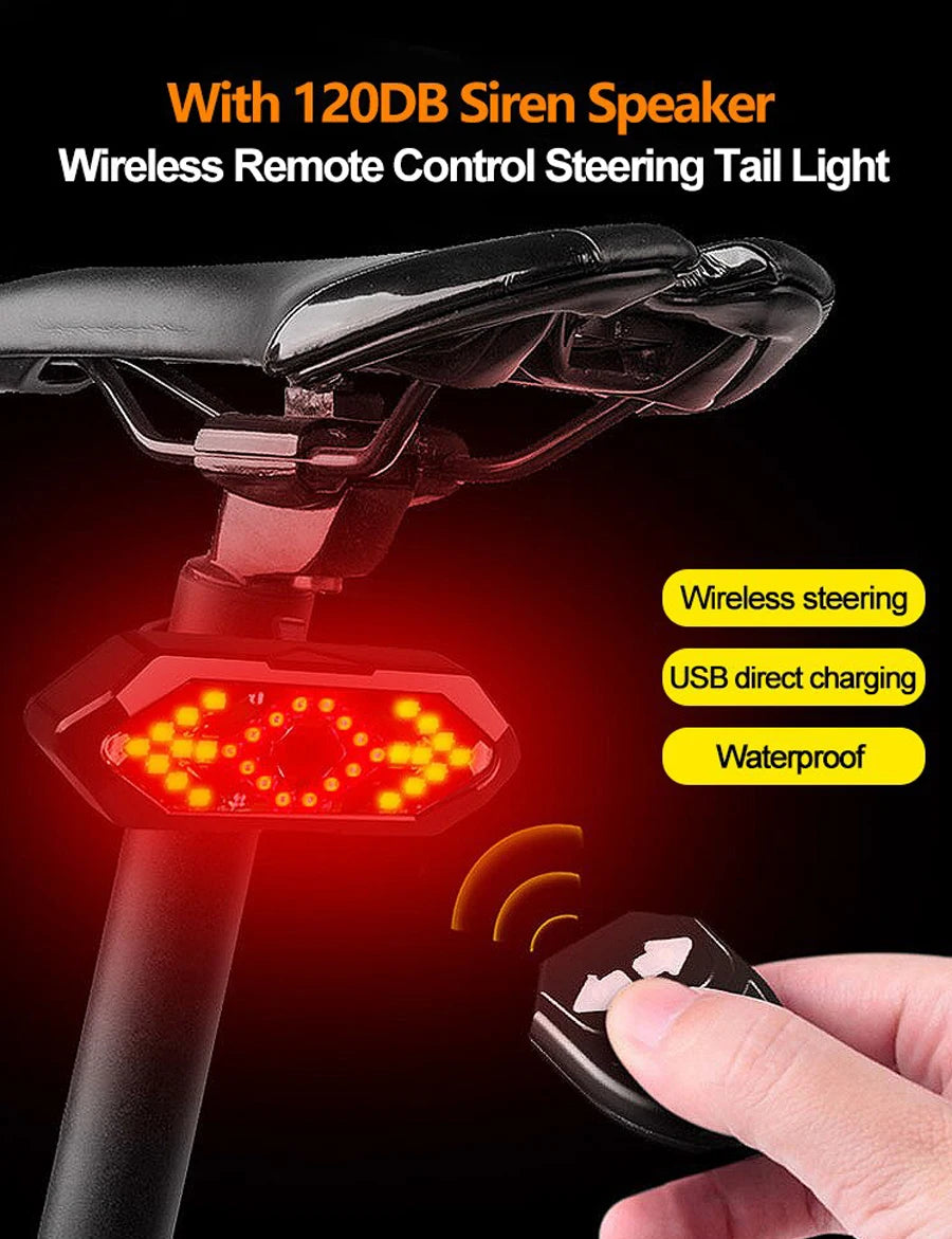 Remote Bicycle Turn Signal Rear Light