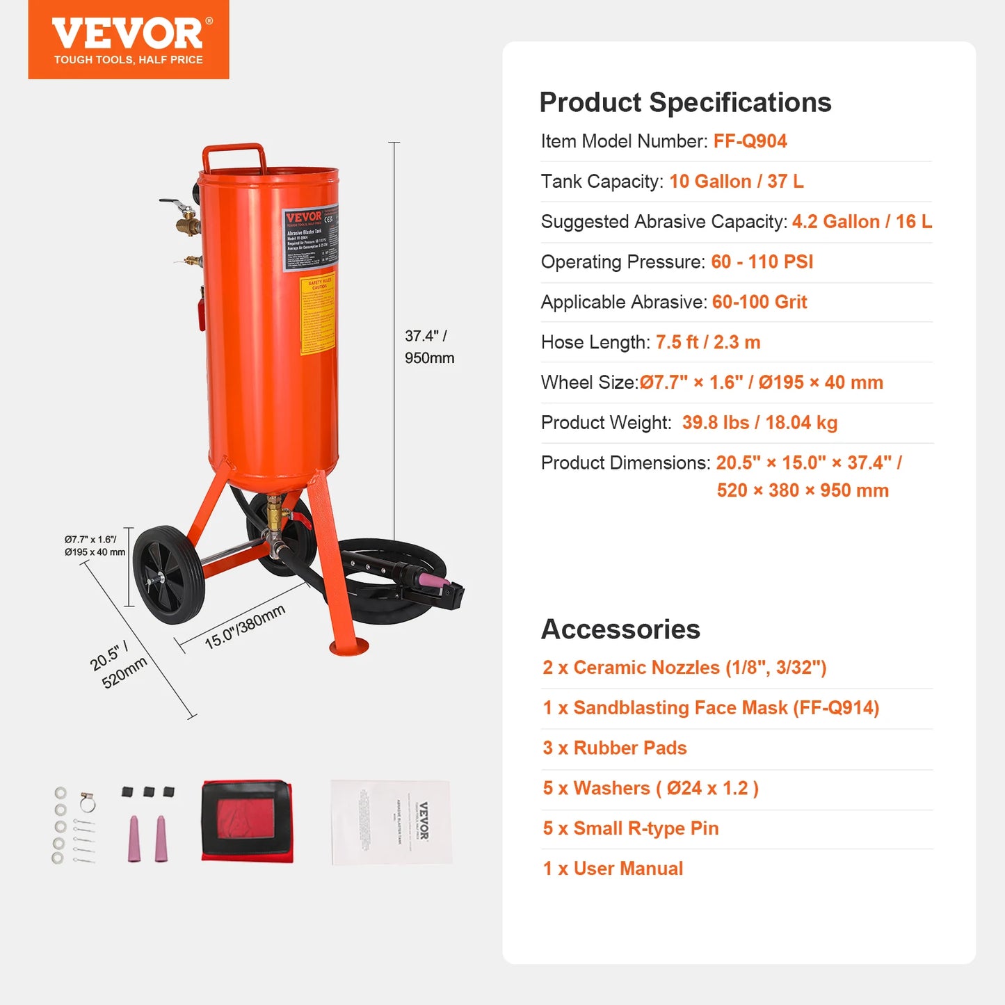 110PSI Portable  Sandblaster