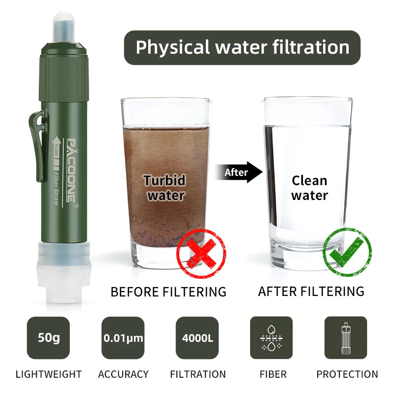 PACOONE Mini Water Purification Straw