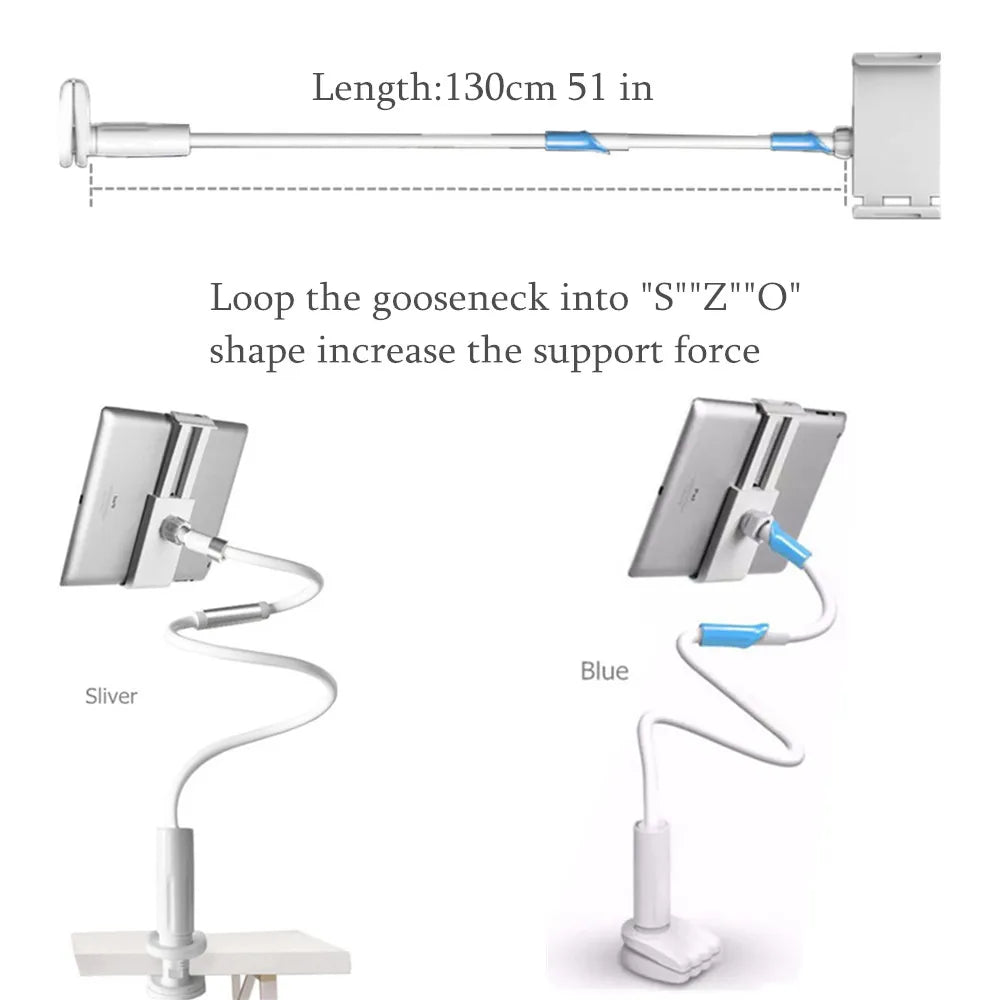 Clip Mount Flexible Long Arm Tablet Stand Holder