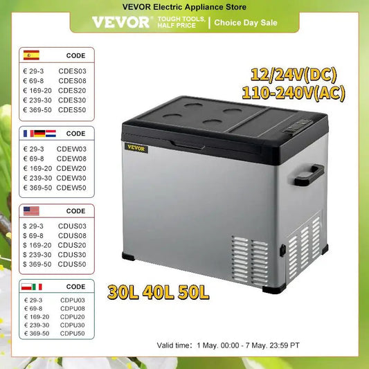 VEVOR Portable Car Refrigerator Freezer