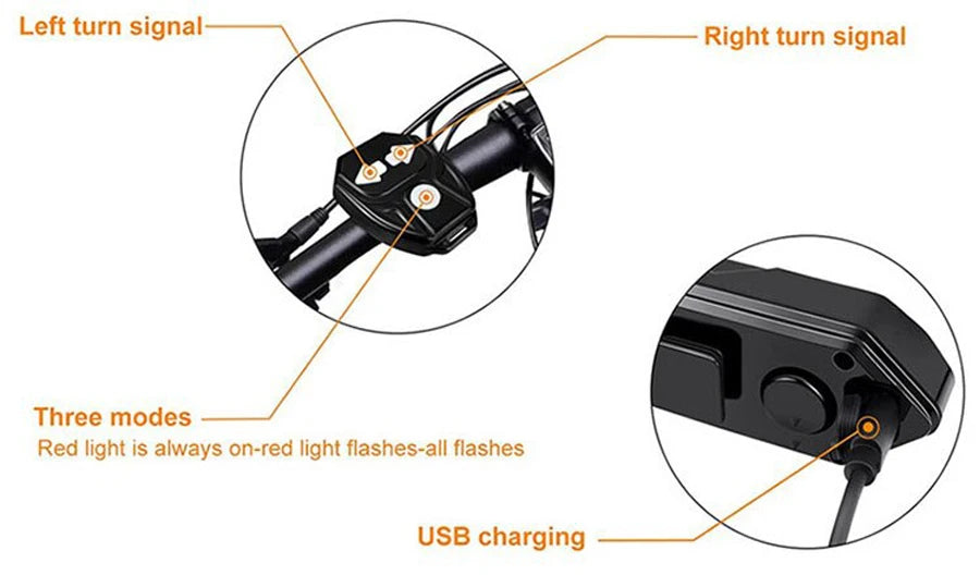 Remote Bicycle Turn Signal Rear Light