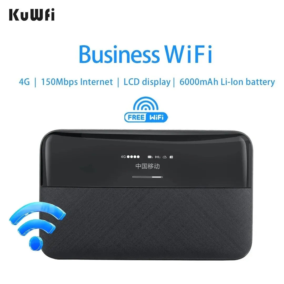 KuWFi 6000mAh 150Mbps Unlock 4G Pocket WIFI  Wireless Modem