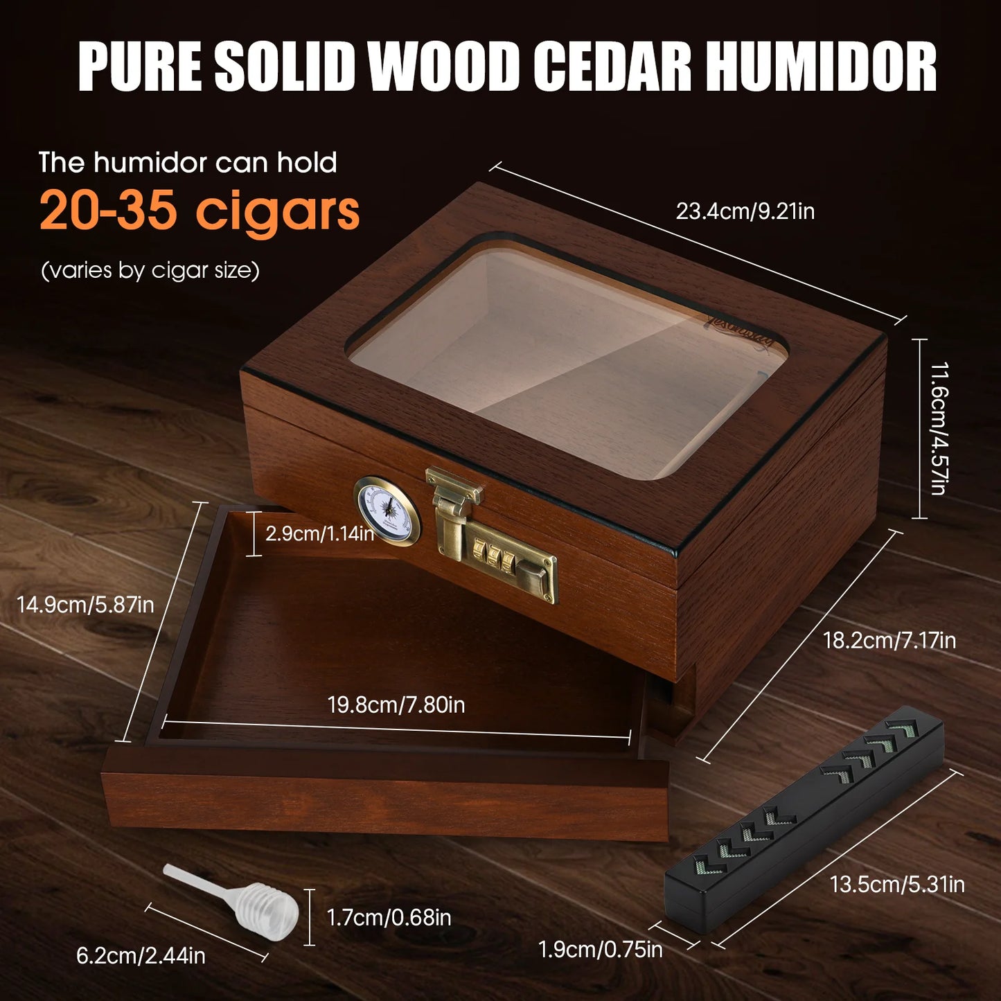 Cedar Wood Humidor Cigar Box