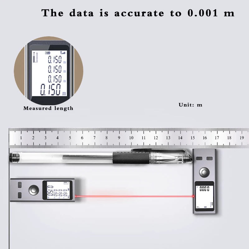 Mini Laser Rangefinder and Digital Tape Measure